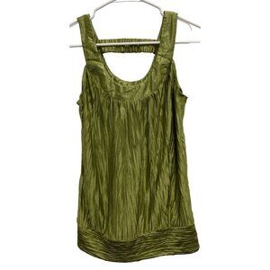 Vintage IZ Buyer California Womens Tank Top Size Large Kelly Green Crinkle Y2K